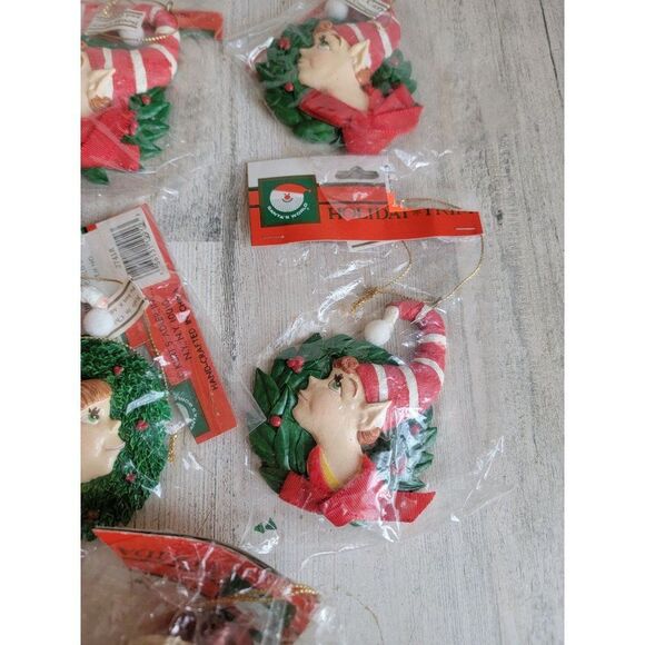 Kurt Adler vintage elf boy girl wreath variety ornament Santa Claus Xmas - Picture 8 of 15